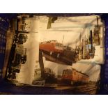 Box of colour photographs of locomotives