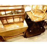 Collection of mixed furniture including a nest of tables, dropleaf trolley,
