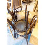 Set of four bentwood chairs and a dropleaf tea trolley