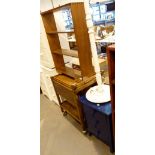 Collection of mixed furniture including painted lamp, trolley,
