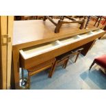 Long chestnut dining room unit with single cutlery drawer,