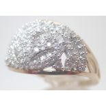 9 ct gold fancy diamond cluster ring, ap