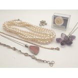 Collection of silver jewellery and simul