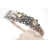 9ct gold peridot and diamond half eterni