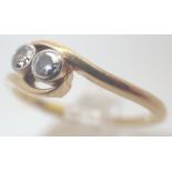 18ct gold Antique two stone diamond ring