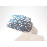 925 silver blue stone set ring