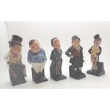 Five Doutlon Dickens figure, H: 11 cm