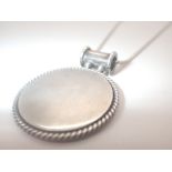 Mexico silver disc pendant on sterling s