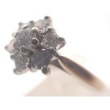 9ct gold diamond daisy cluster ring, 0.5