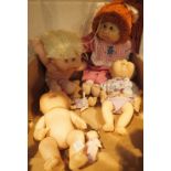 Cabbage Patch doll and seven Mattell dolls