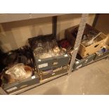 Six boxes of mixed kitchen equipment including pans, crockery,