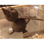 Cast iron bird figurine,