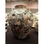 Good quality Japanese vase in a Chinese Canton style, signed seal to base,