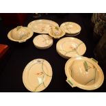 Art Deco incomplete dinner service, Royal Doulton,