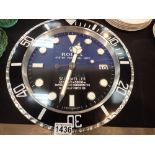 Dealer wall clock with sweeping hand,