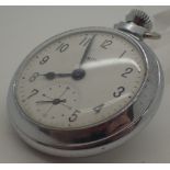 Chromium cased Smiths crown wind open face pocket watch CONDITION REPORT: This watch