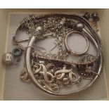 Quantity of mixed silver jewellery