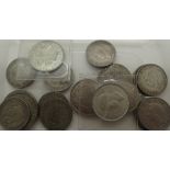 Six George VI half crowns and eleven florins all pre 1947,