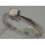 9 ct white gold emerald cut solitaire 0.