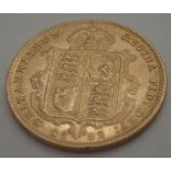 1892 Young head Victoria shield back half sovereign