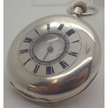 935 silver half hunter crown wind pocket watch