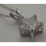 18 ct white gold necklace with a 14 ct white gold star pendant