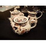 Two Masons Mandalay teapots and a jug CONDITION REPORT: Larger teapot D: 23 cm,