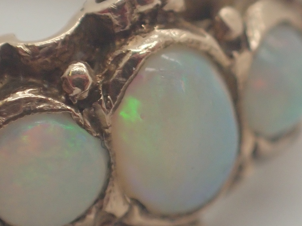 9 ct gold vintage 1964 five stone opal ring, - Image 4 of 4