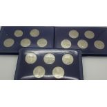 Three sets of silver Jubilee tokens 1977