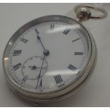 Chromium cased key wind open face pocket watch CONDITION REPORT: This watch is