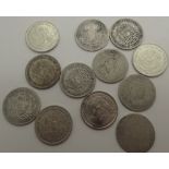 Twelve Venezuela 835 silver, 5g coins,