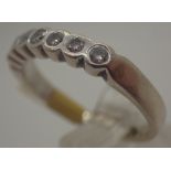 14 ct white gold seven stone diamond half eternity ring, approximately 0.