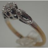 18 ct gold solitaire diamond ring, size O, 2.