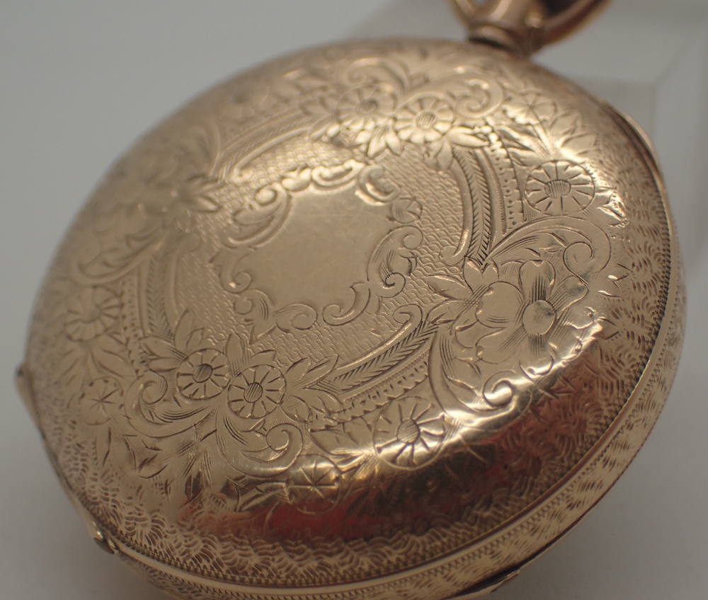 14 ct gold Swiss fob watch, - Image 3 of 5