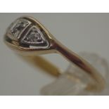 18 ct gold Antique three stone diamond ring,