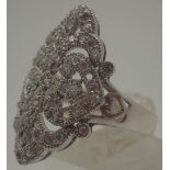 Sterling silver fancy stone set ring,