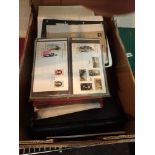 Box of stamp albums,