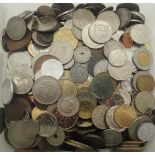 Box of mixed of foreign coins,