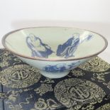 Chinese celadon glazed bowl, depicting immortal figures,