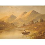 Framed oil on canvas Highland scene Arthur Stanford signed lower left, 36 x 48 cm,