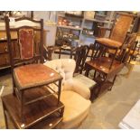 Large collection of mixed furniture including chairs,