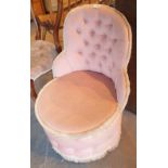 Pink upholstered bedroom chair