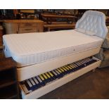 Two electric invalid beds one 3/4 and the other single with mattress,