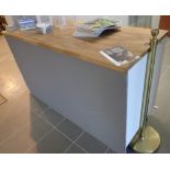 Blockwood top reception desk and a two c