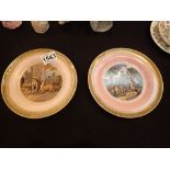 Pair of Prattware plaques, H: 19 cm