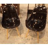 Pair of Retro black Italian style chairs