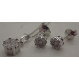 9 ct white gold diamond daisy cluster pe