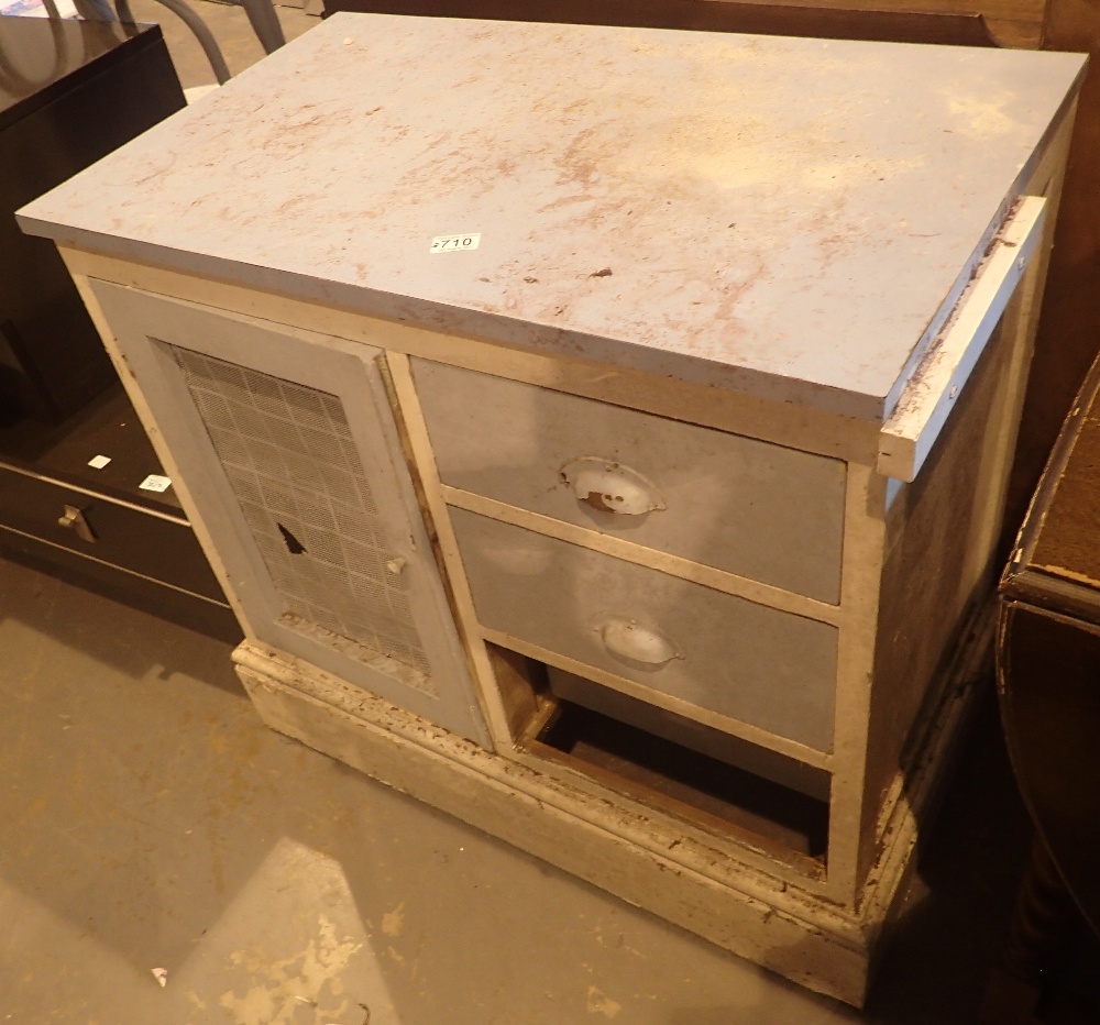 Antique painted pine kitchen unit , thre