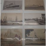 Thirty six mixed postcards of ships