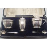 Silver cased condiment set including sal